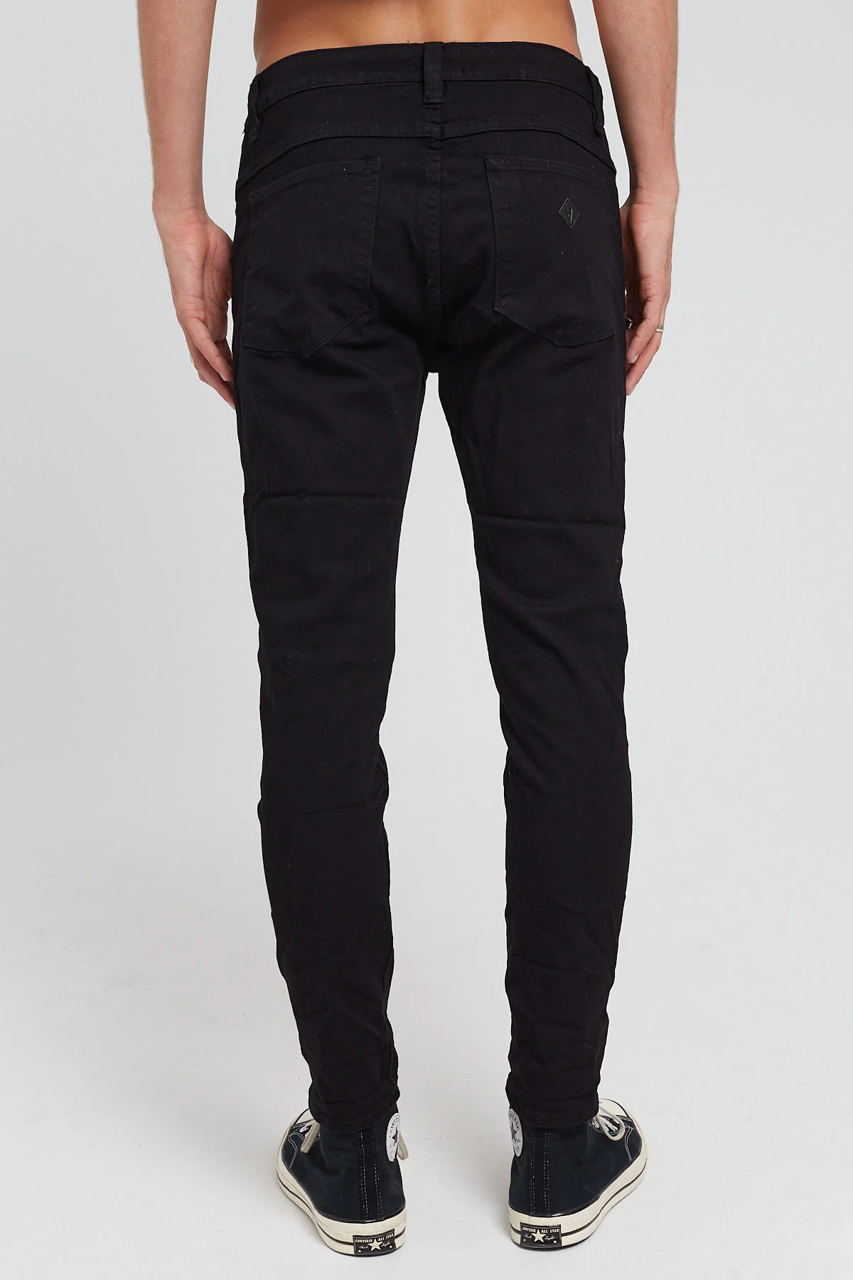 Abrand A Dropped Skinny Turn Up Jean Black Mirror - Image 3