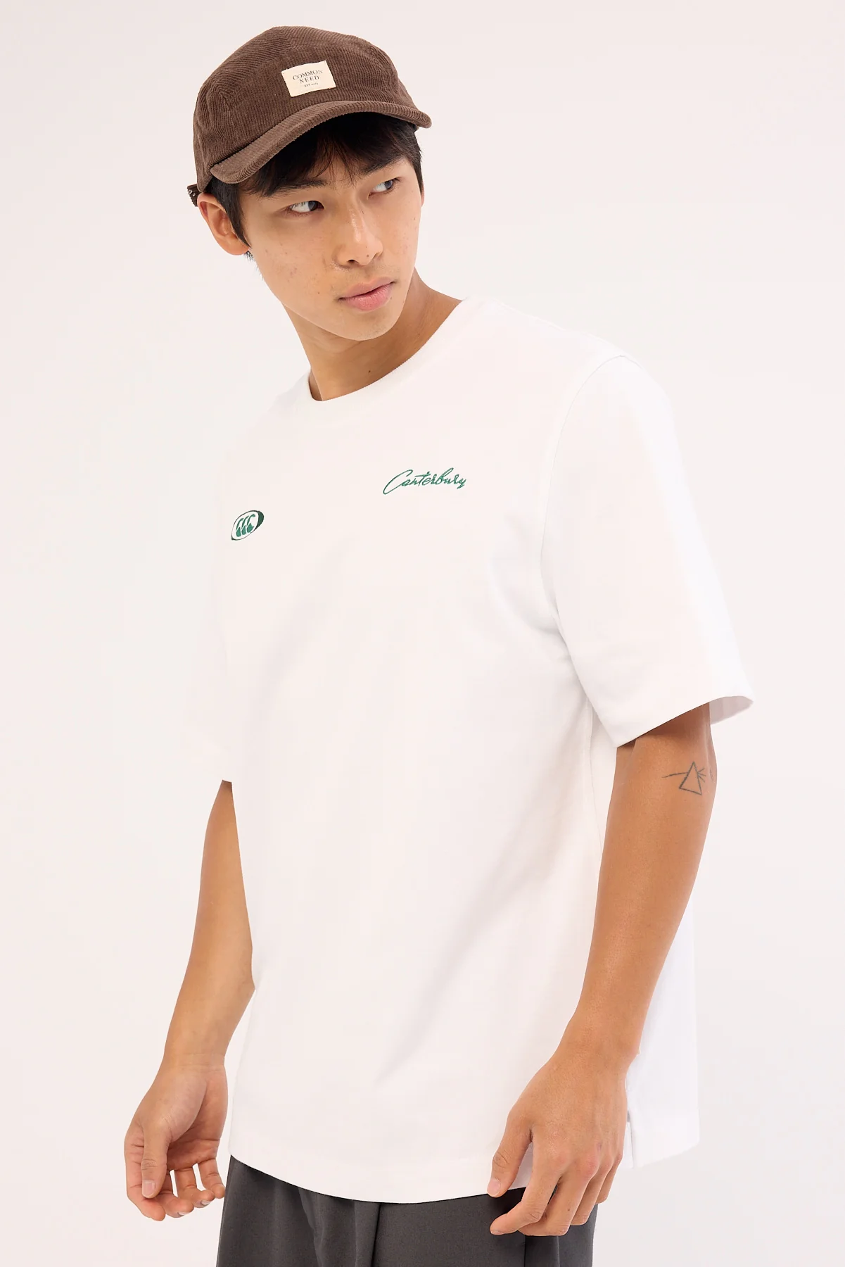 Canterbury Embroidered Double Logo Heavyweight Oversized Tee Bright White - Image 3