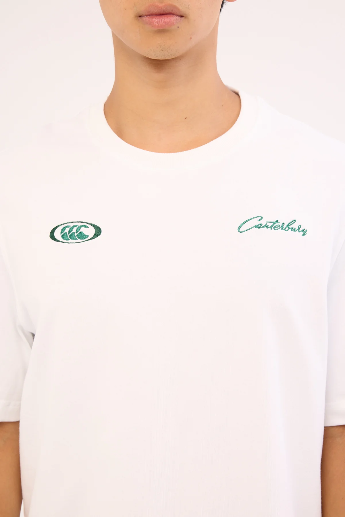 Canterbury Embroidered Double Logo Heavyweight Oversized Tee Bright White - Image 6