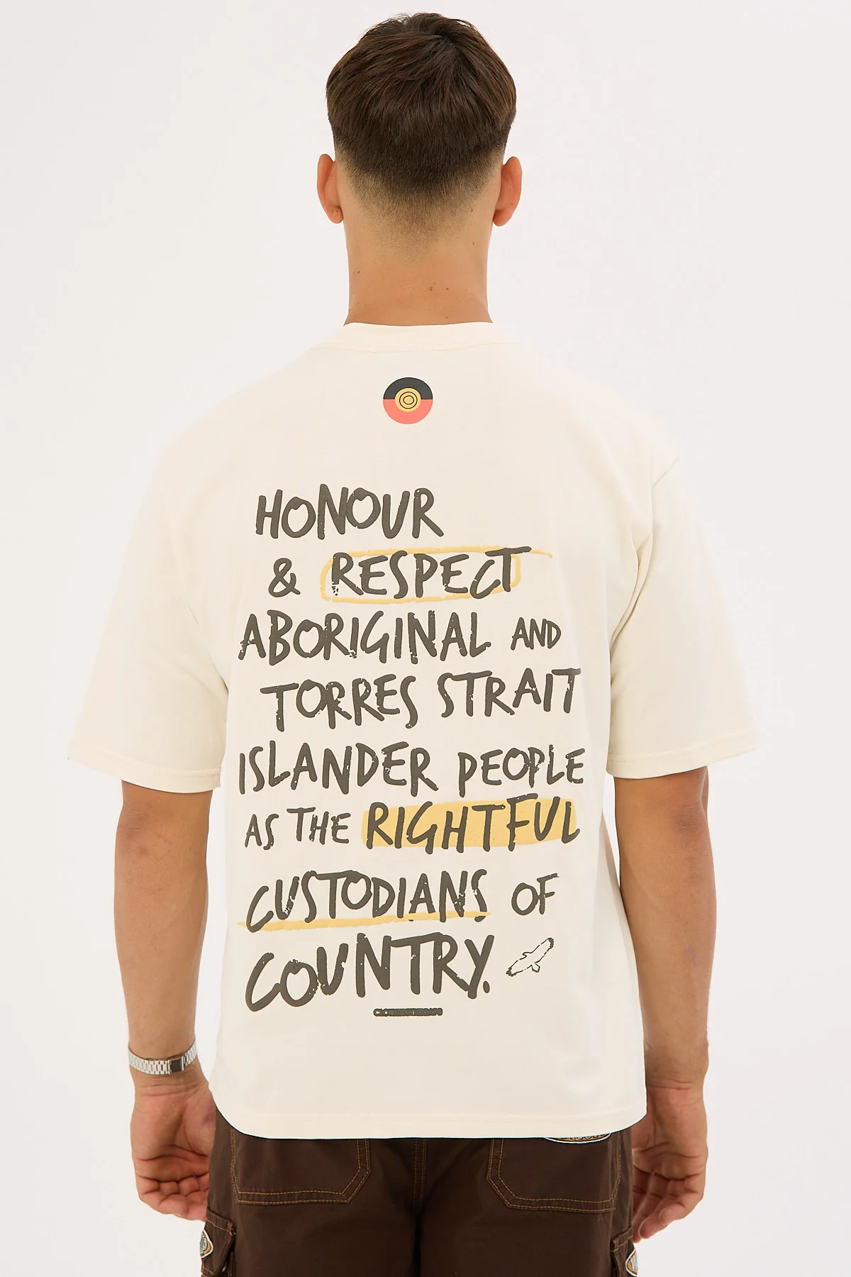 Clothing The Gaps Handwritten Honour Country Tee Ecru - Image 6