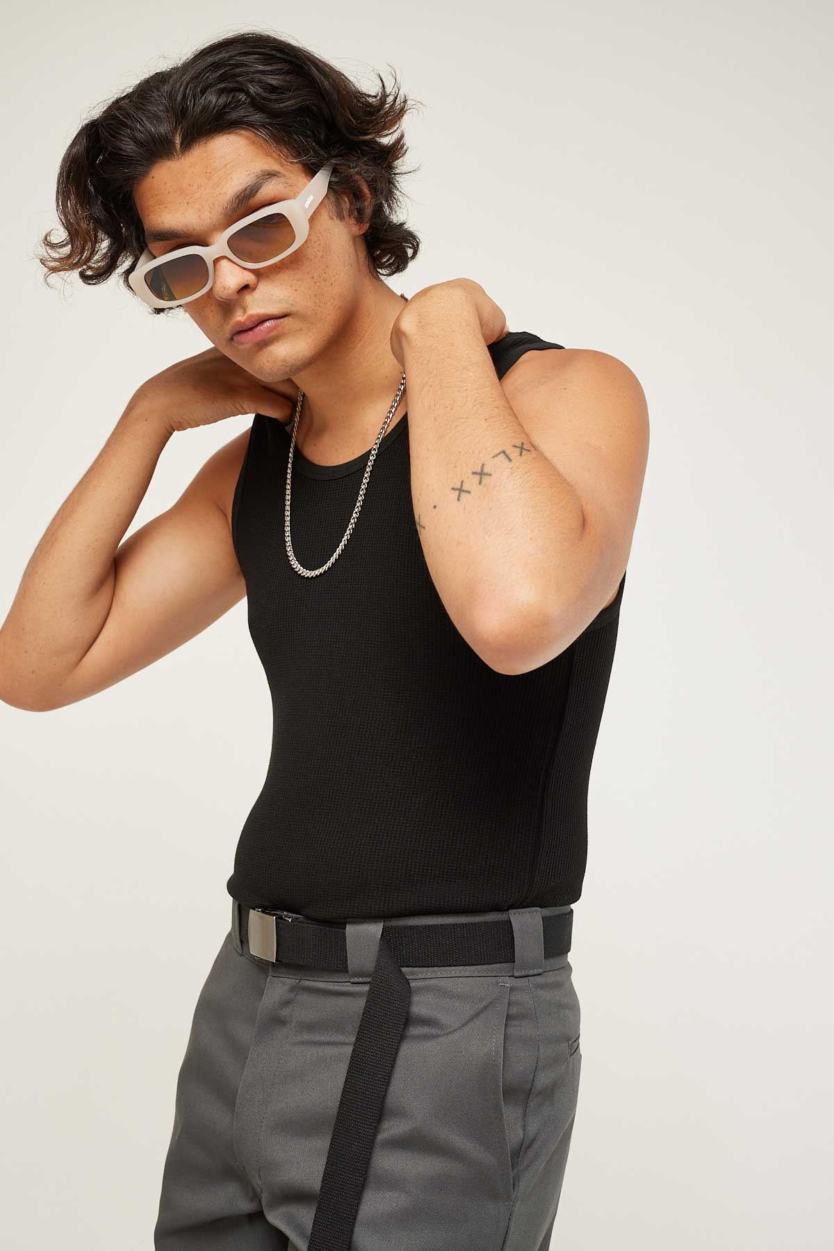 Common Need Waffle Singlet Black - Image 3