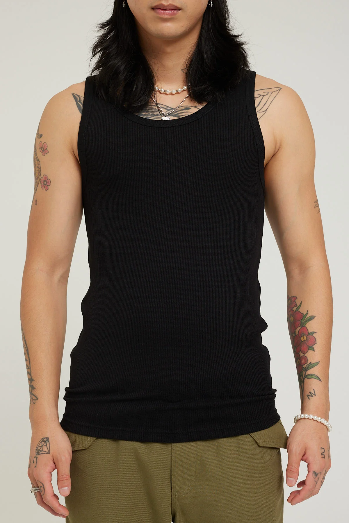 Common Need Waffle Singlet Black - Image 9