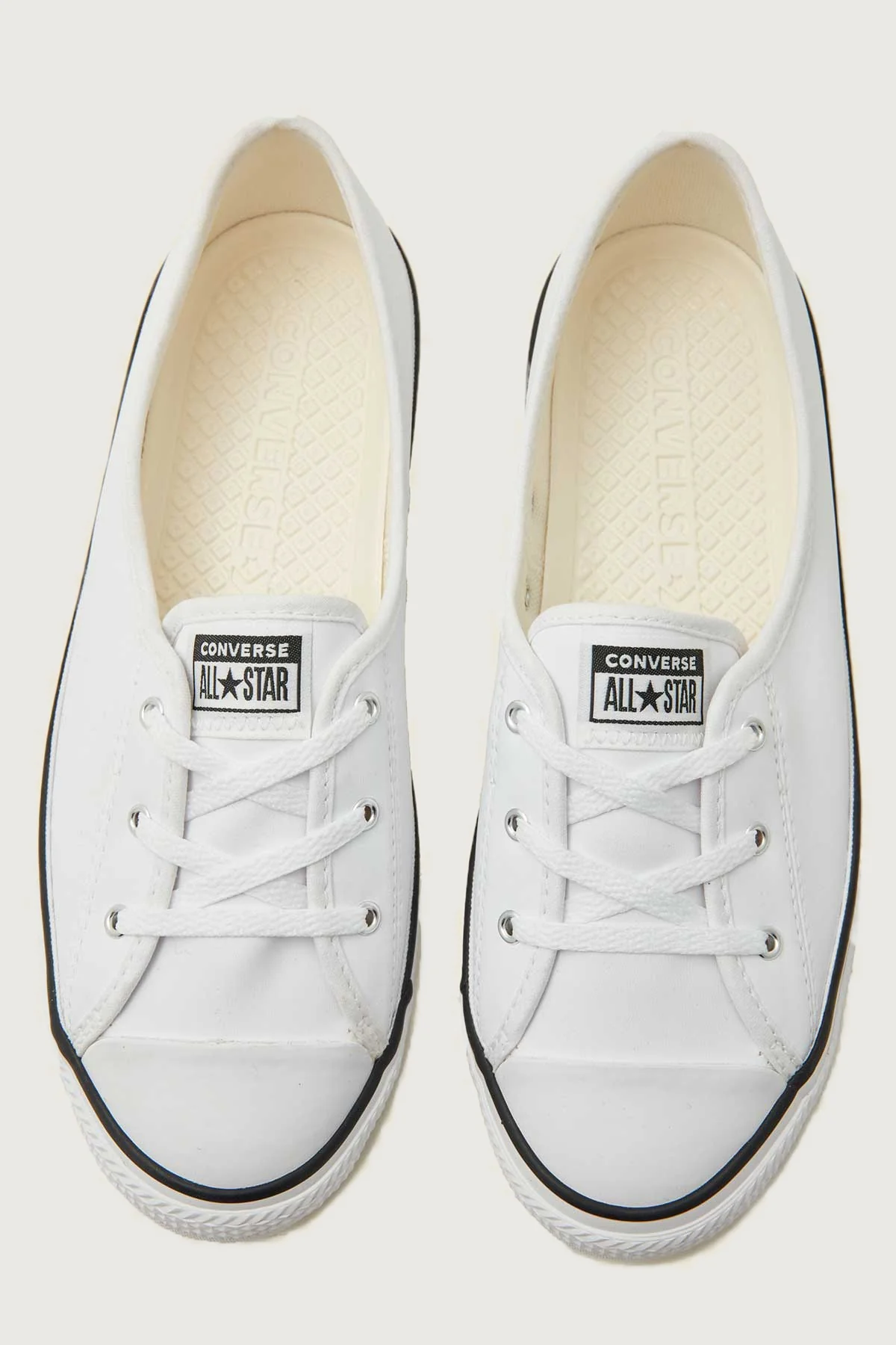 Converse Womens CTAS Ballet Lace Faux Leather White White/Black - Image 6