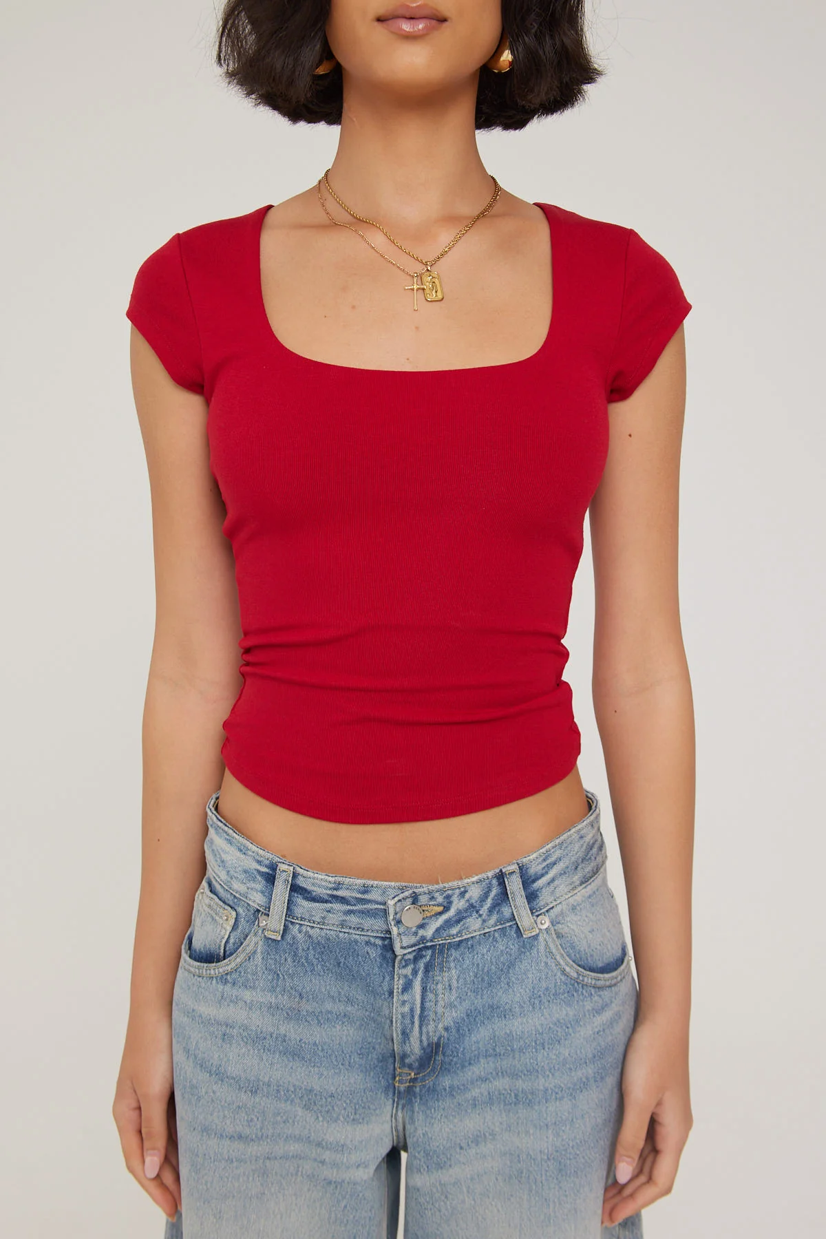 L&t Cap Sleeve Scoop T-shirt Berry - Image 7