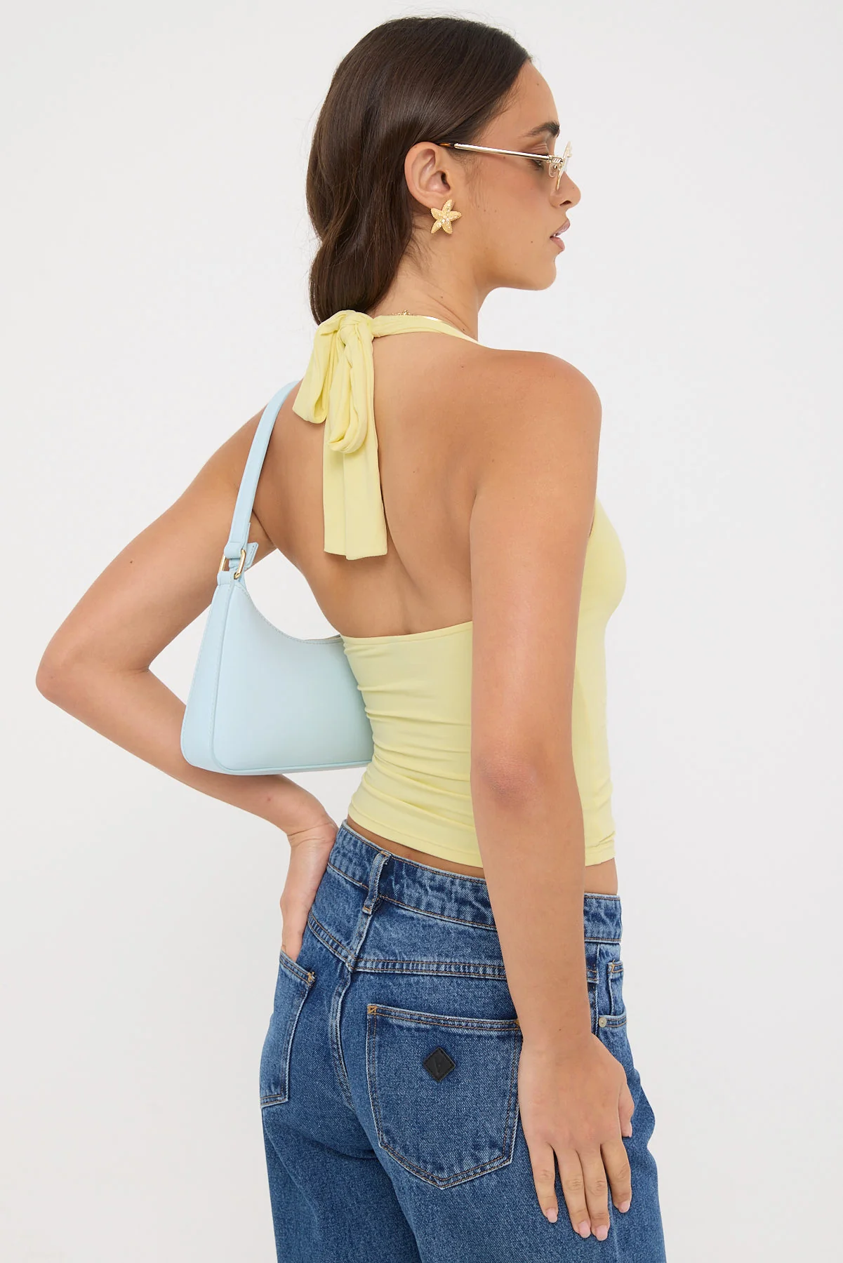 L&t Classic Tie Halter Top Lemon - Image 6