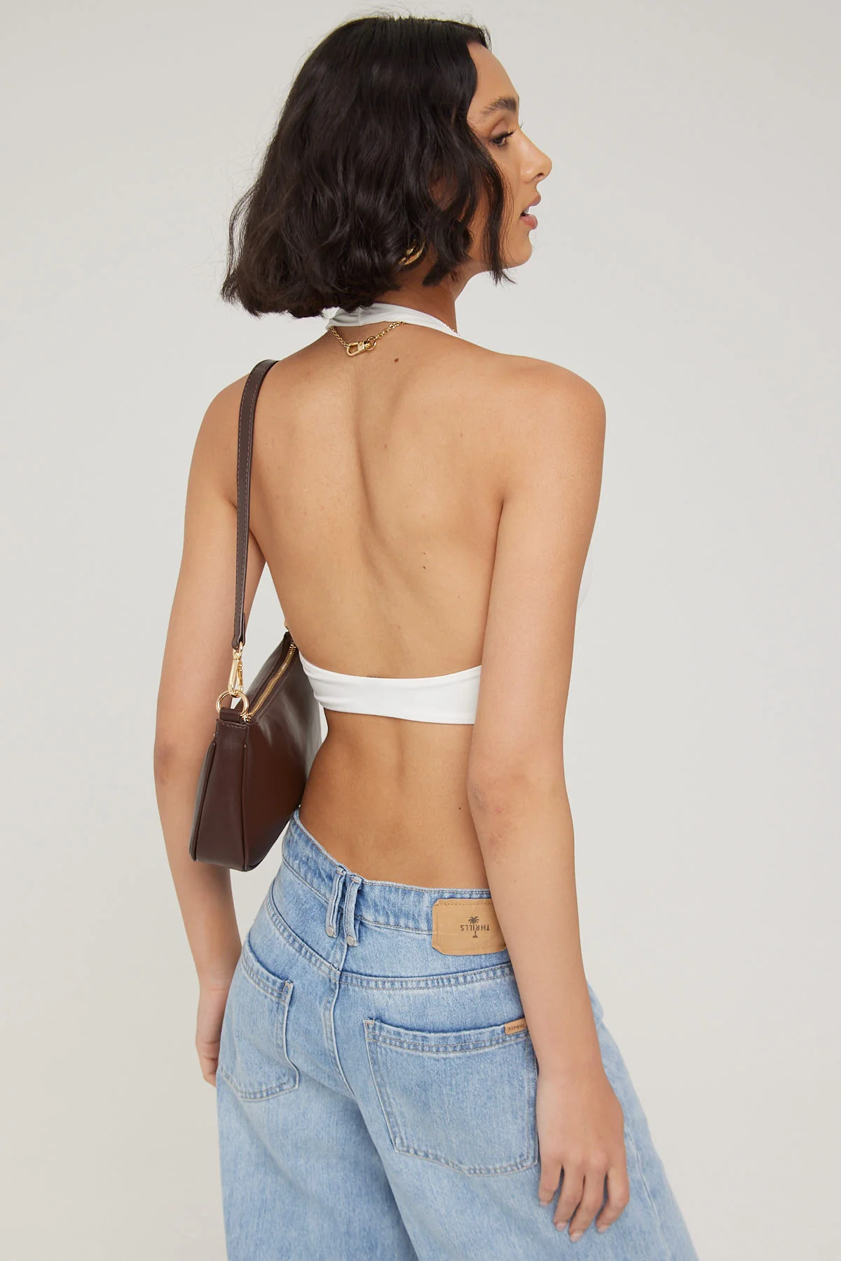 L&T Halter Twist Bralette White - Image 4