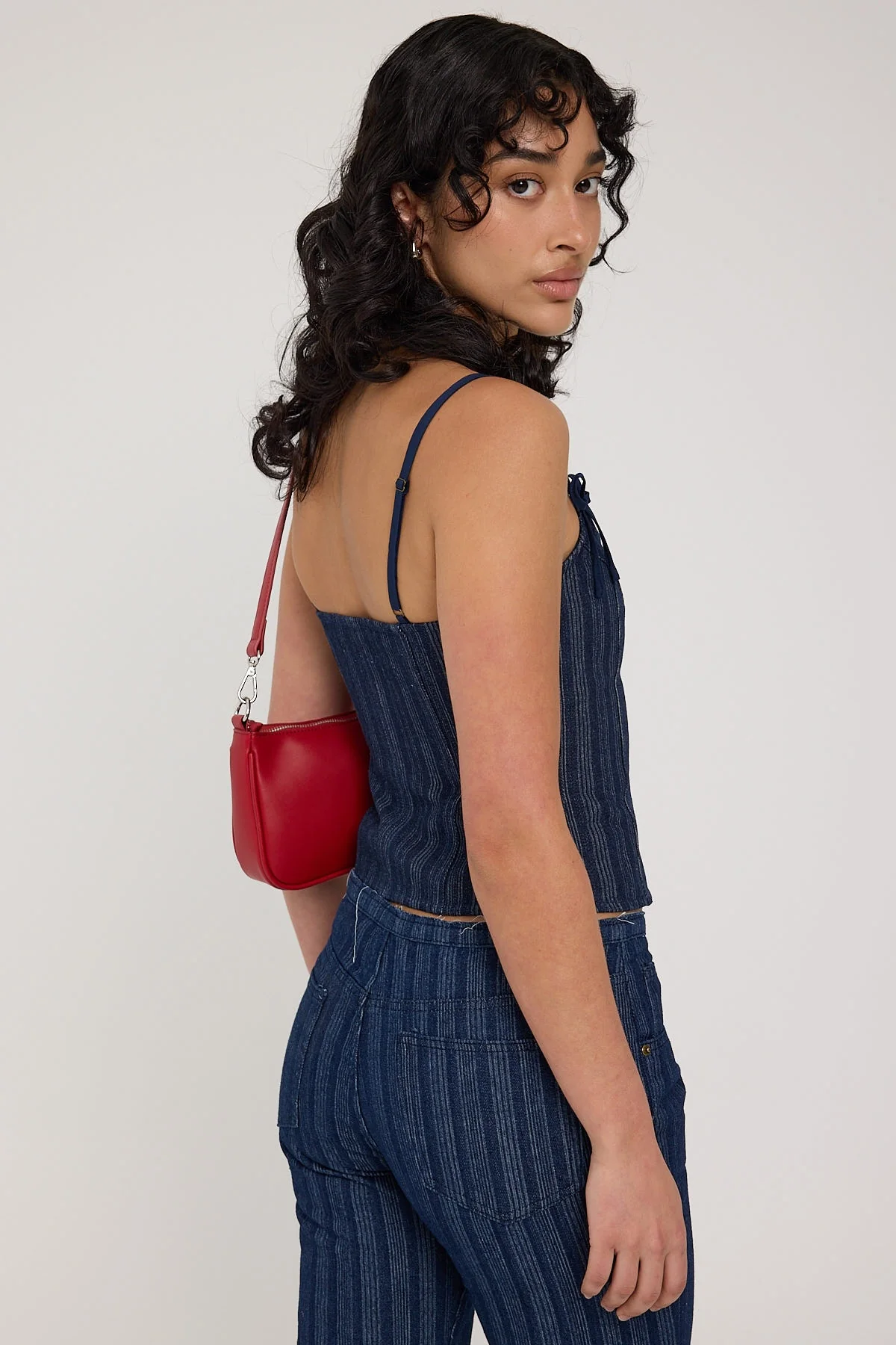 Lioness Charismatic Denim Corset Dark Pinstripe - Image 7