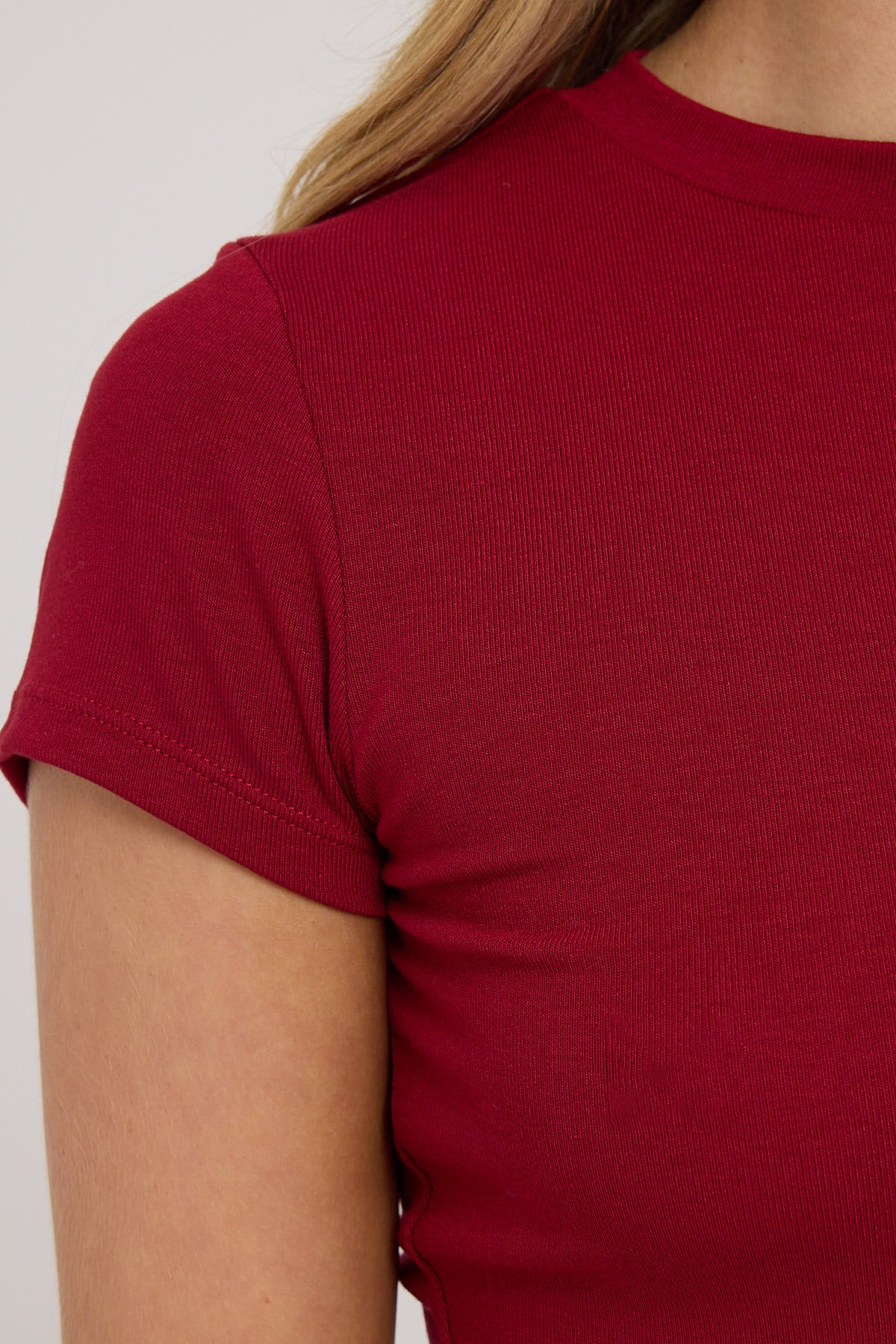 Perfect Stranger Cap Sleeve Tee Wine - Image 8
