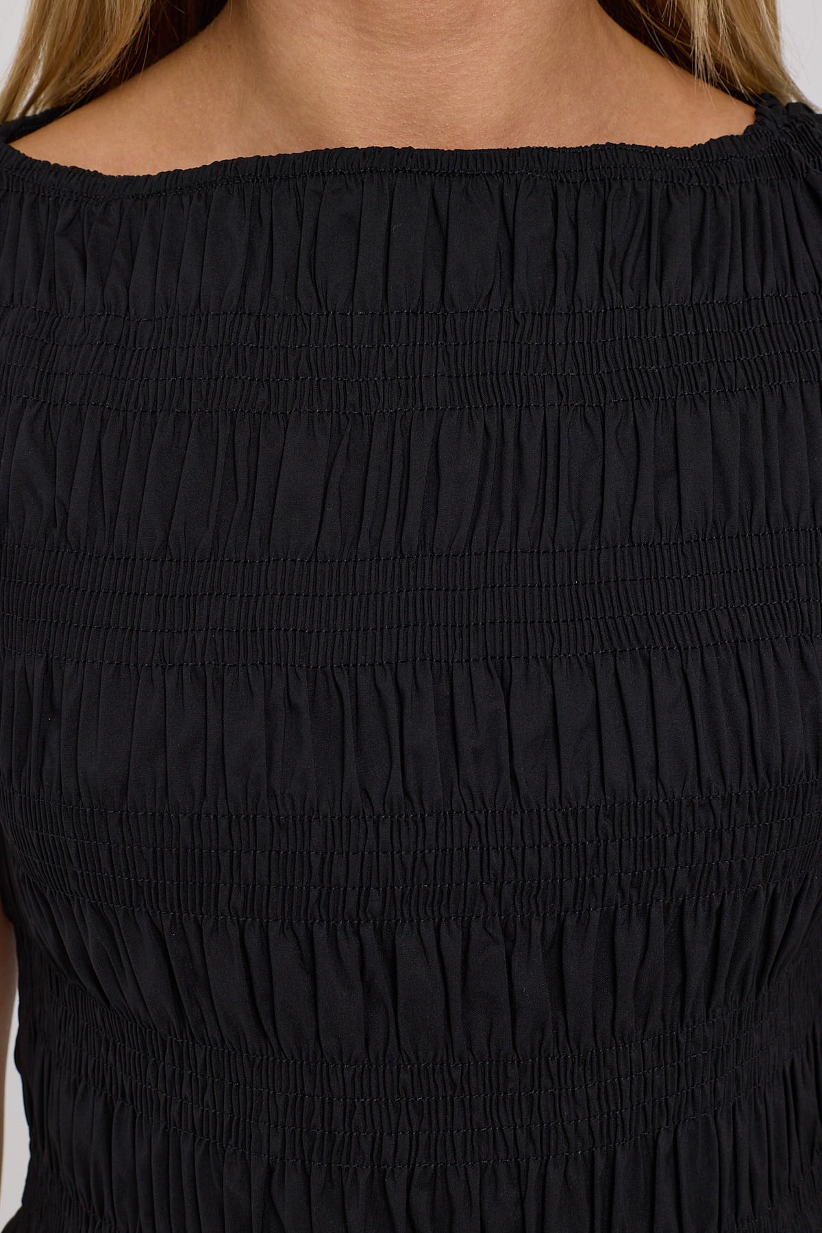 Perfect Stranger Shirred High Neck Top Black - Image 6