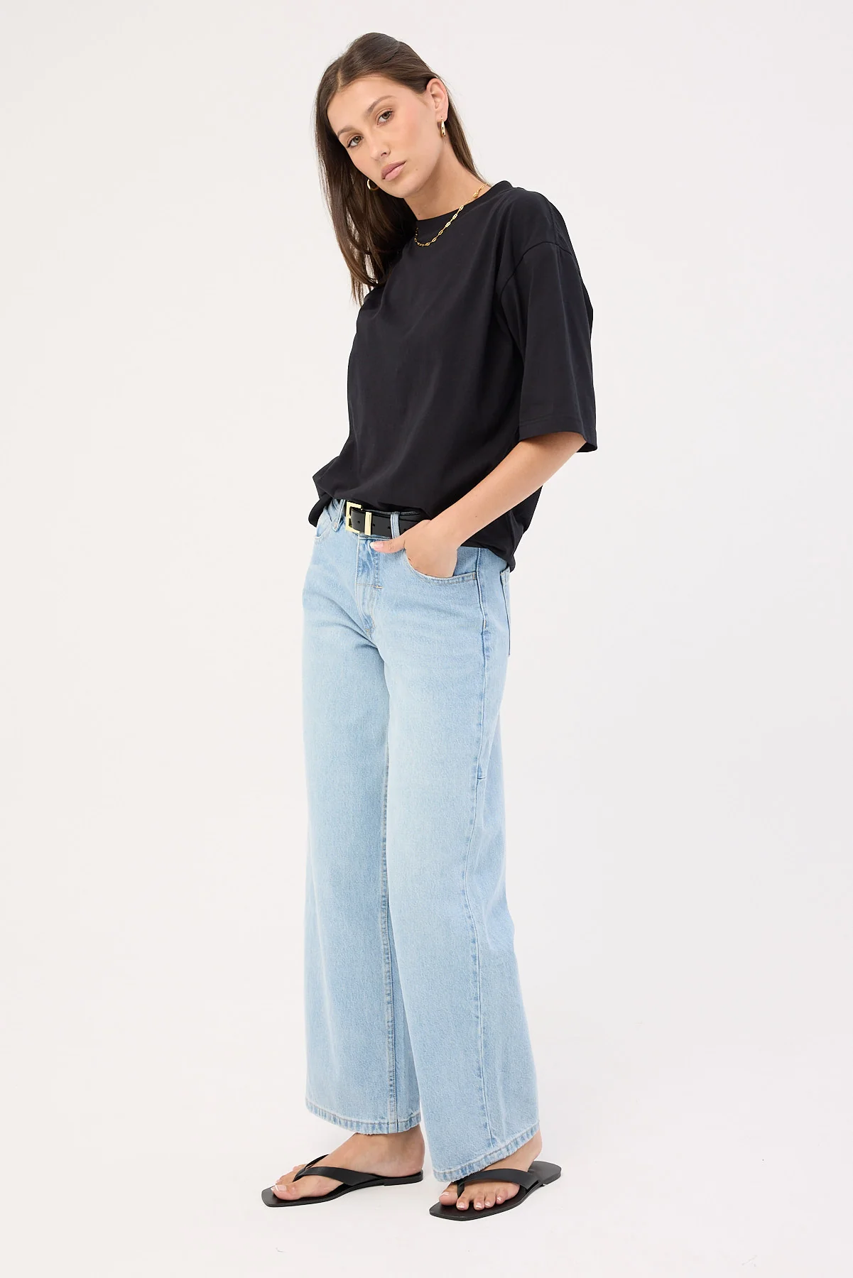 Thrills Billie Low Baggie Jean Ash Blue - Image 4