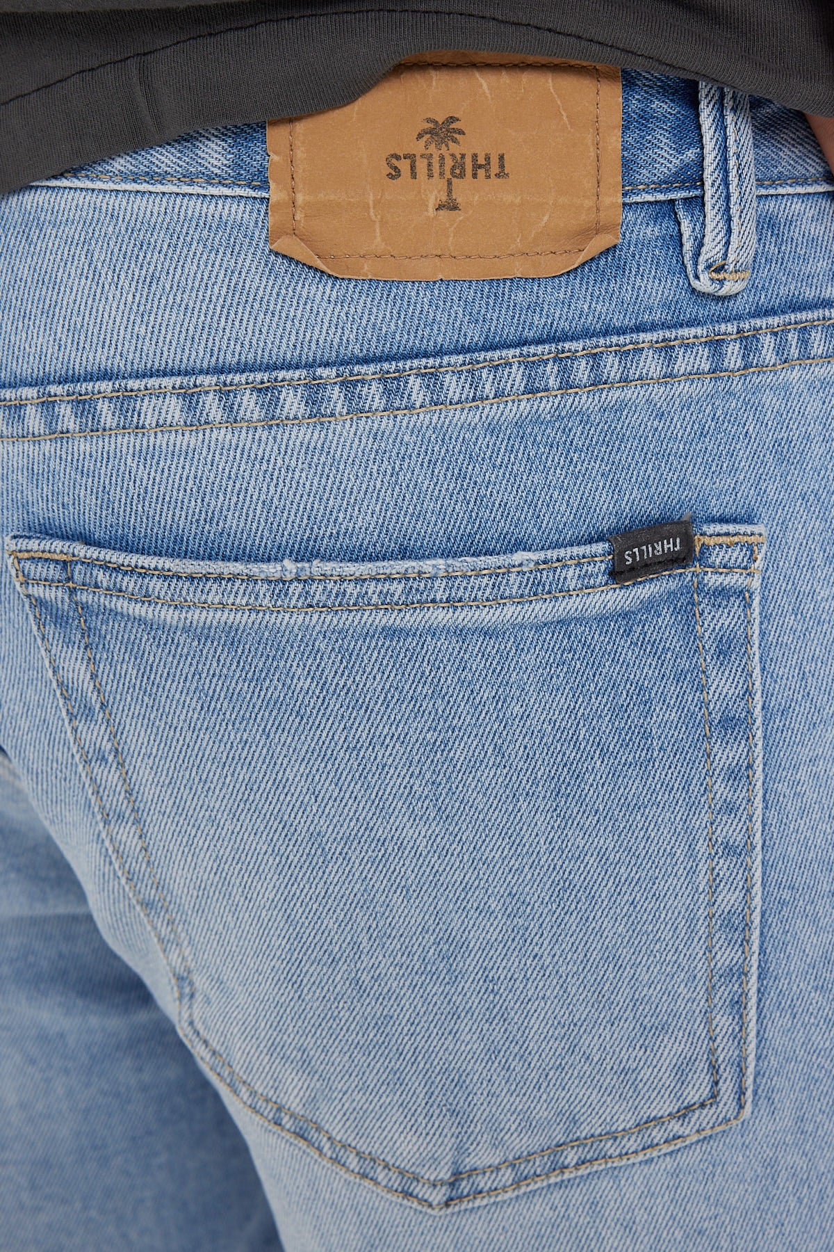 Thrills Destroyed Bones Denim Short Ash Blue - Image 6