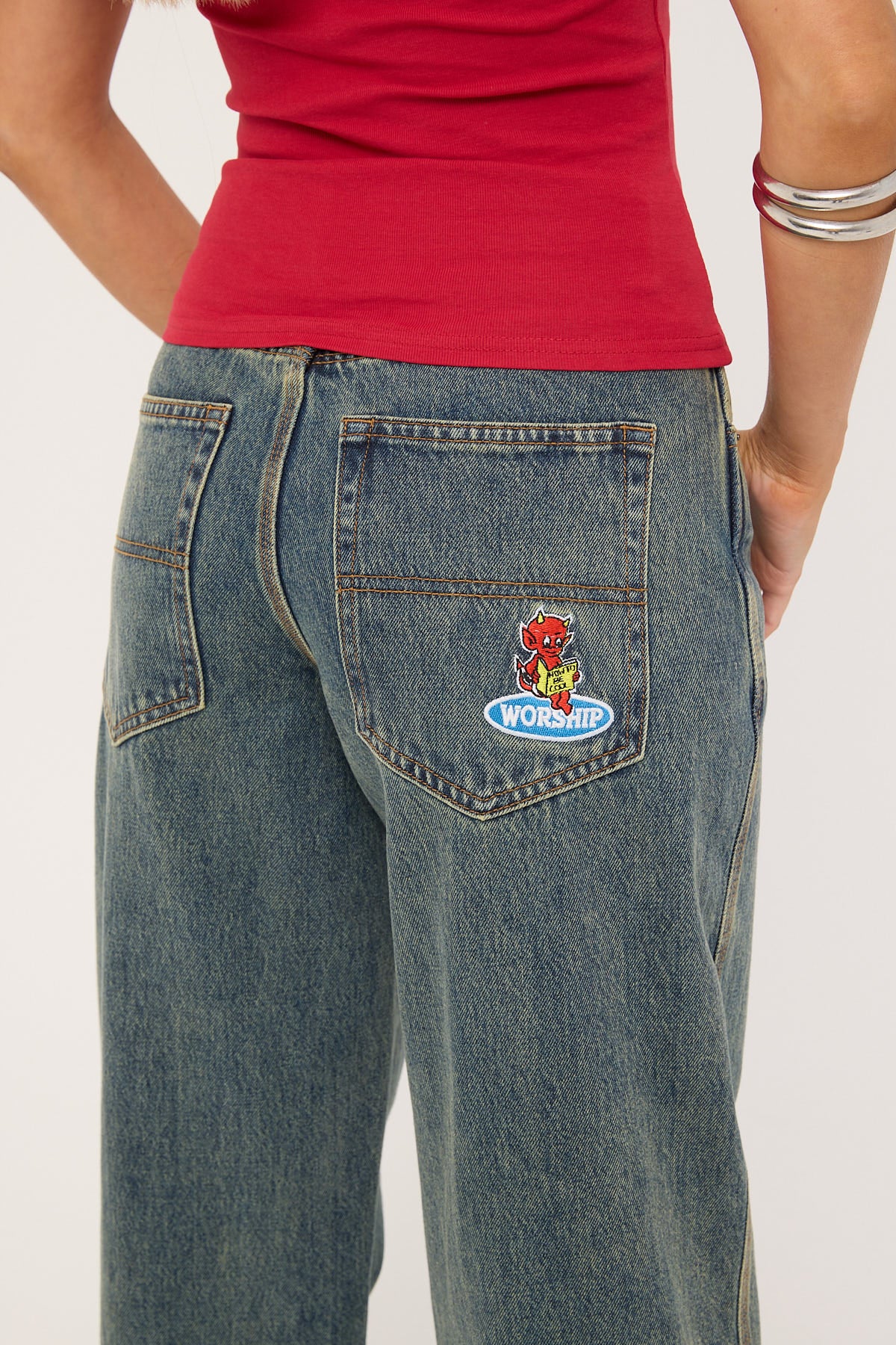 Worship Be Cool Sloucher Jean Blue Haze - Image 6