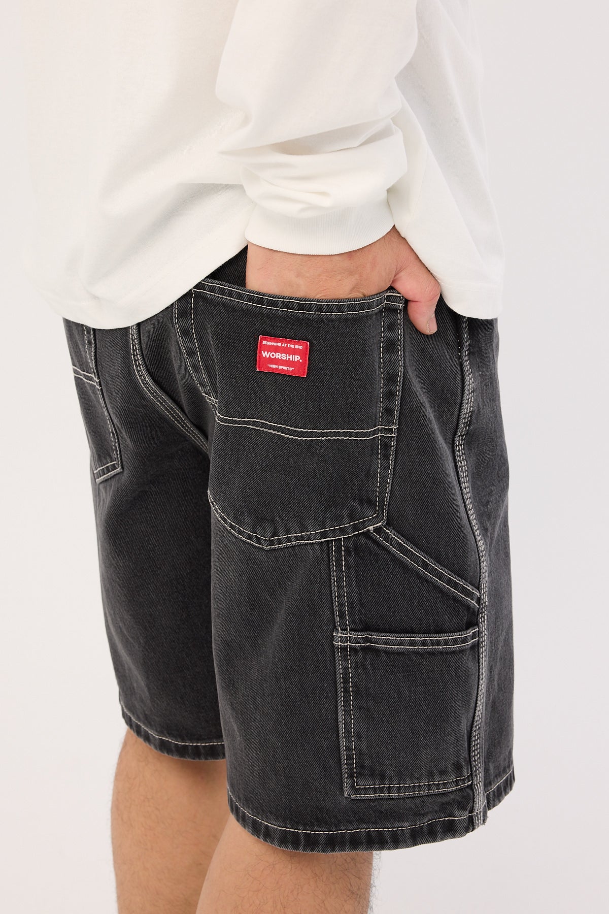 Worship Carpenter Jean Short Used Black - Image 6