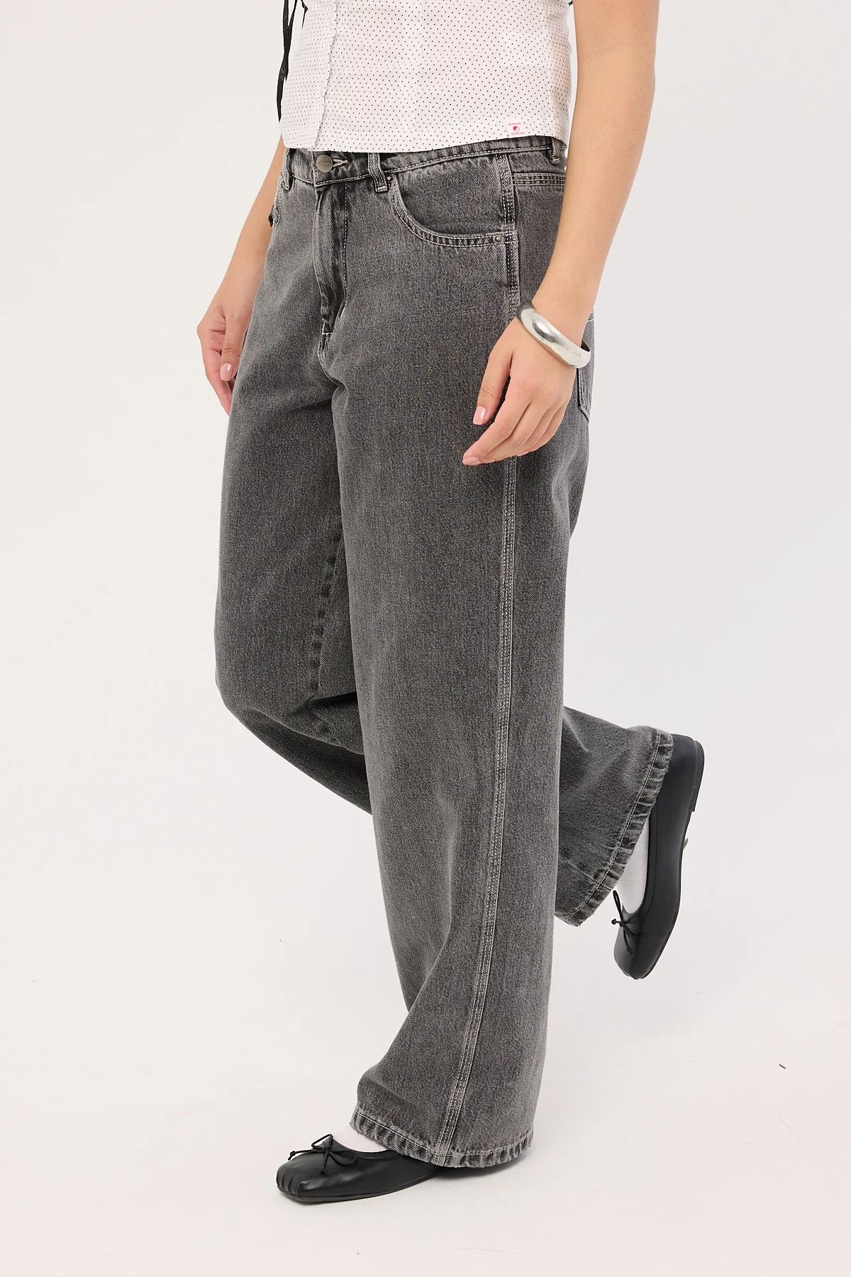 Worship Eternal Sloucher Jean Raged Grey Black - Image 4