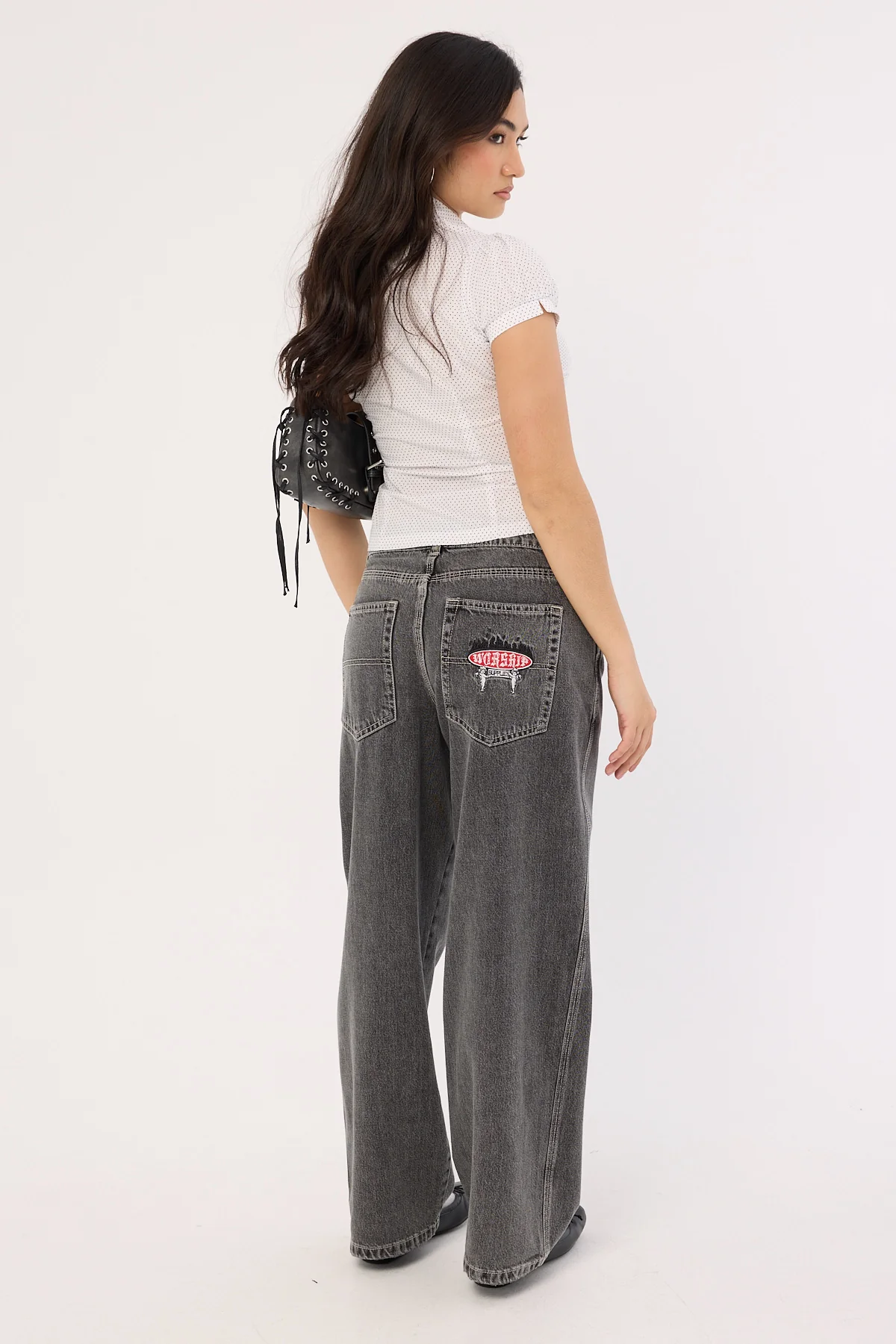 Worship Eternal Sloucher Jean Raged Grey Black - Image 5